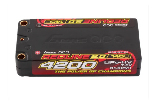 LiPo - 4200mah 7.6V, 2S  140C shorty pack