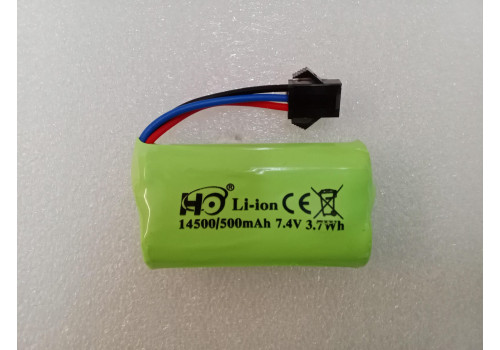 Li-ion - 7.4V, 2S Lithium-ion Battery, 500mAh