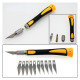 Knife - Deluxe Grip Blade Handle w/ 10pcs SK5 Blades