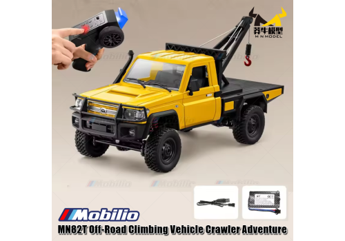 Toys - 1/12 Scale RC Crawler, MN82T LC79 RTR RC Tow Truck, 4x4 Off Road RC Car - YELLOW