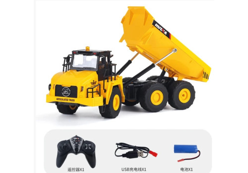 Toys - Huina 1553 1/18 Remote Control Dumper Truck, 9 Ch & LED Lights